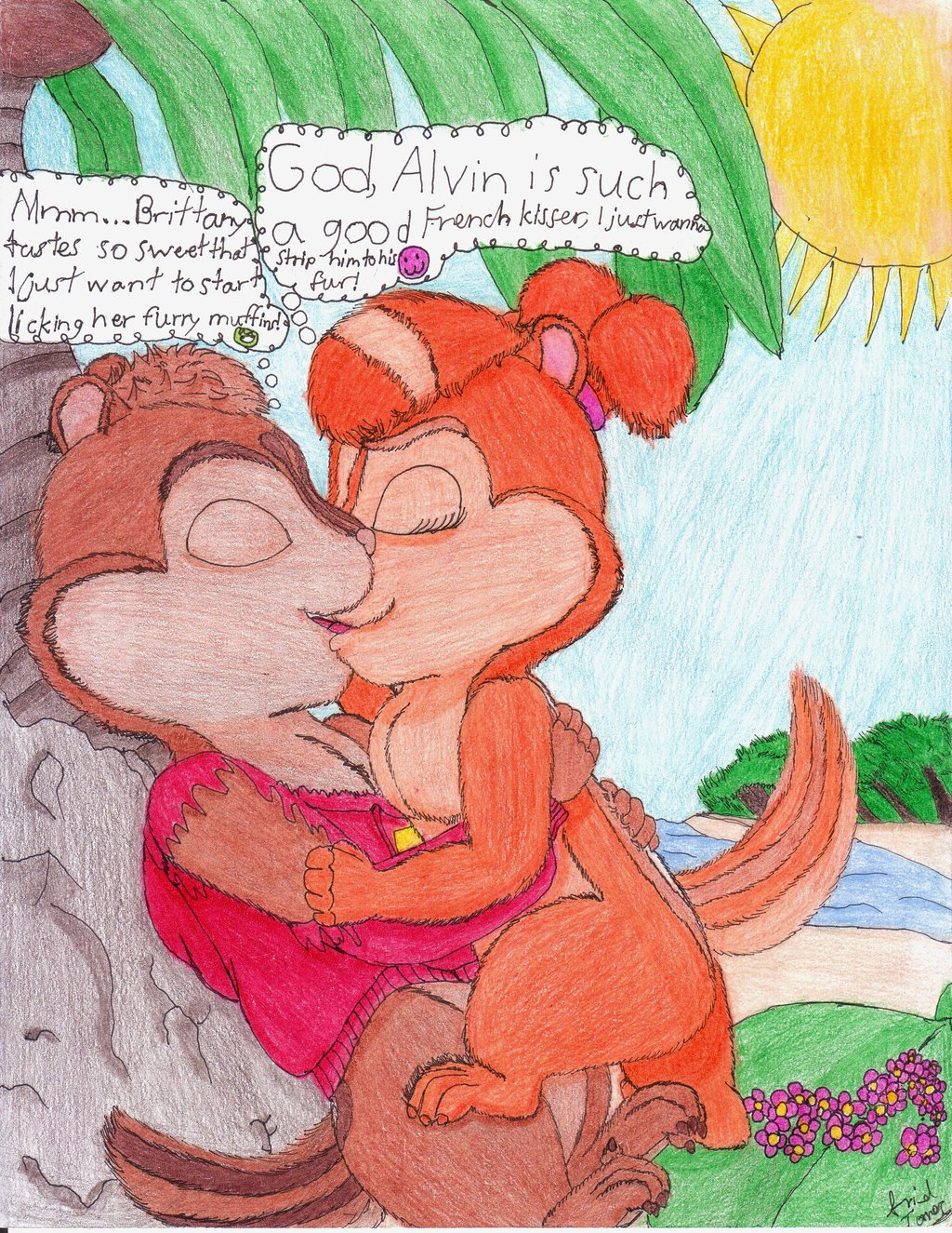 alvin_and_the_chipmunks alvin_seville brittany_and_the_chipettes brittany_miller chipettes chipmunk closed_eyes furry kissing
