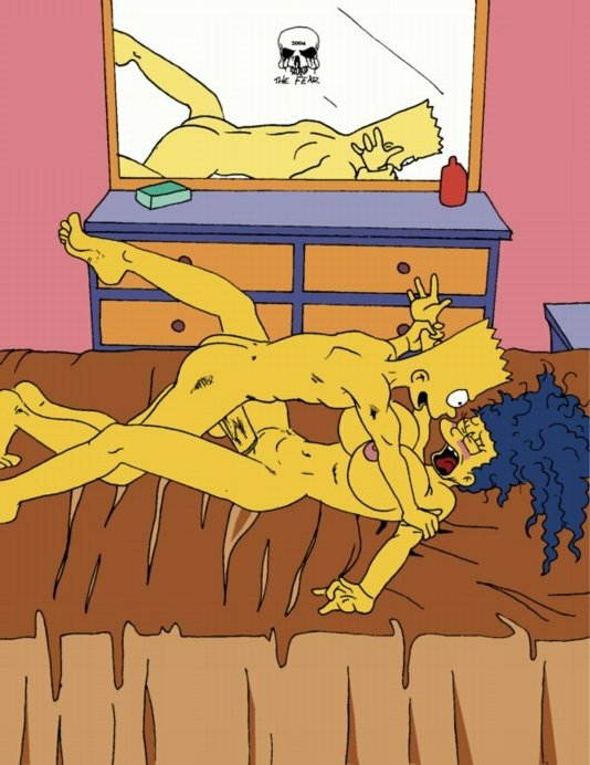 Xbooru Bart Simpson Bed Marge Simpson Rough Sex The Fear The Fear Artist The Simpsons Yellow