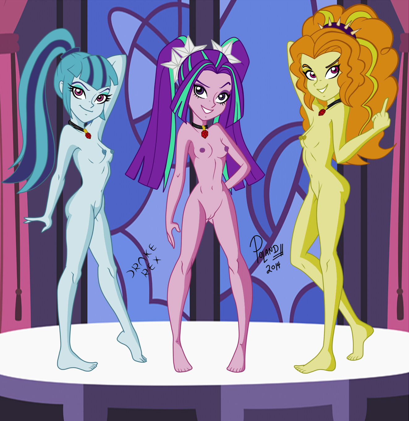 Xbooru Girls Adagio Dazzle Aria Blaze Breasts Equestria Girls