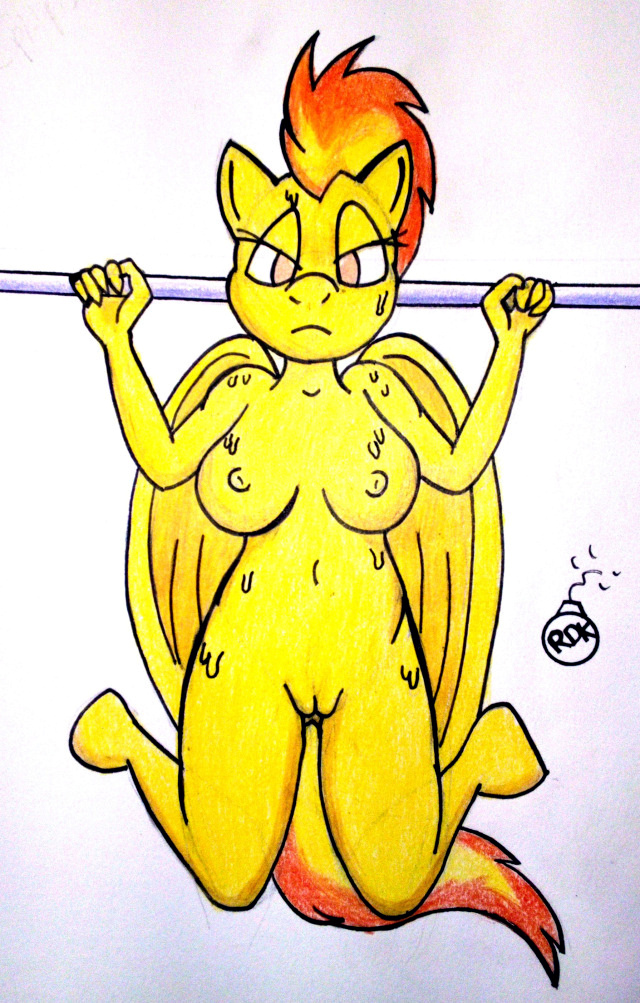 anthro breasts exercise my_little_pony my_little_pony:_friendship_is_magic nipples nude nude_female pegasus pussy rdk spitfire spitfire_(mlp) wonderbolts working_out