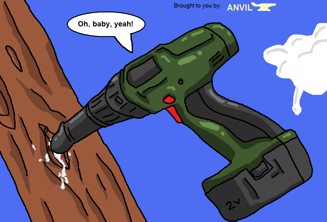 anvil cloud inanimate power_drill tools wood wood_board wooden_board