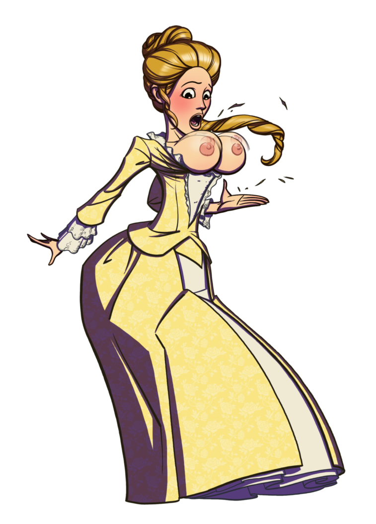 1girl blush breasts breasts_out_of_clothes clothed disney dress elizabeth_swann embarrassed embarrassed_blush exposed_breasts female female_human female_only gao23 human long_hair pirates_of_the_caribbean solo_female standing transparent_background wardrobe_malfunction