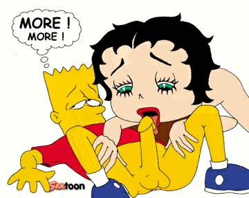 bart_simpson betty_boop betty_boop_(series) big_breasts gif sextoon the_simpsons white_background yellow_skin