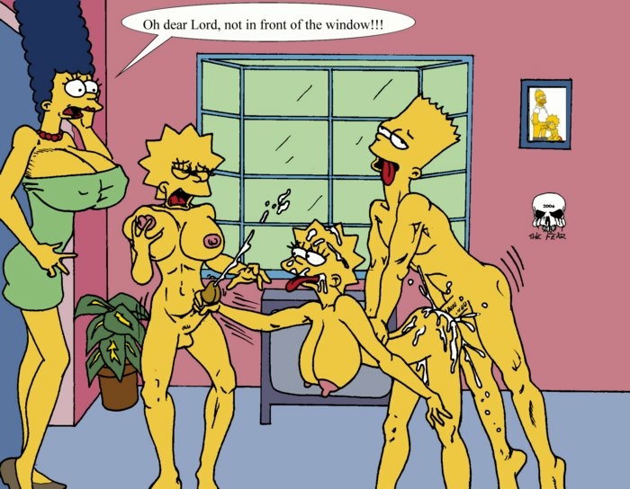 bart_simpson breast_grab breasts brother_and_sister cum cum_inside cum_on_face from_behind futanari handjob incest intersex lisa_simpson maggie_simpson marge_simpson orgasm pearls the_fear the_simpsons yellow_skin