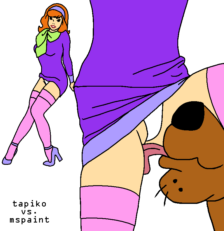 beastiality clothed daphne_blake dog dress hairband panties red_hair scooby scooby-doo stockings