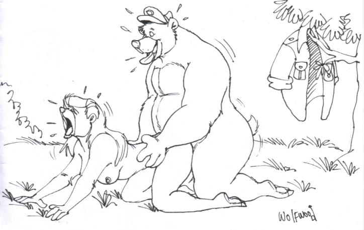 ass_grab baloo disney doggy_position monochrome outside rebecca_cunningham talespin wolfwood