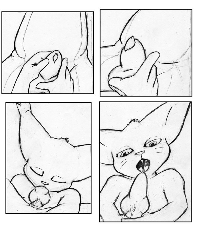 ambiguous_gender canine_penis closed_eyes comic cth cum cum_in_mouth digimon erection fellatio gaomon gatomon half-closed_eyes knot male monochrome open_mouth oral oral_sex penis sex sheath testicles