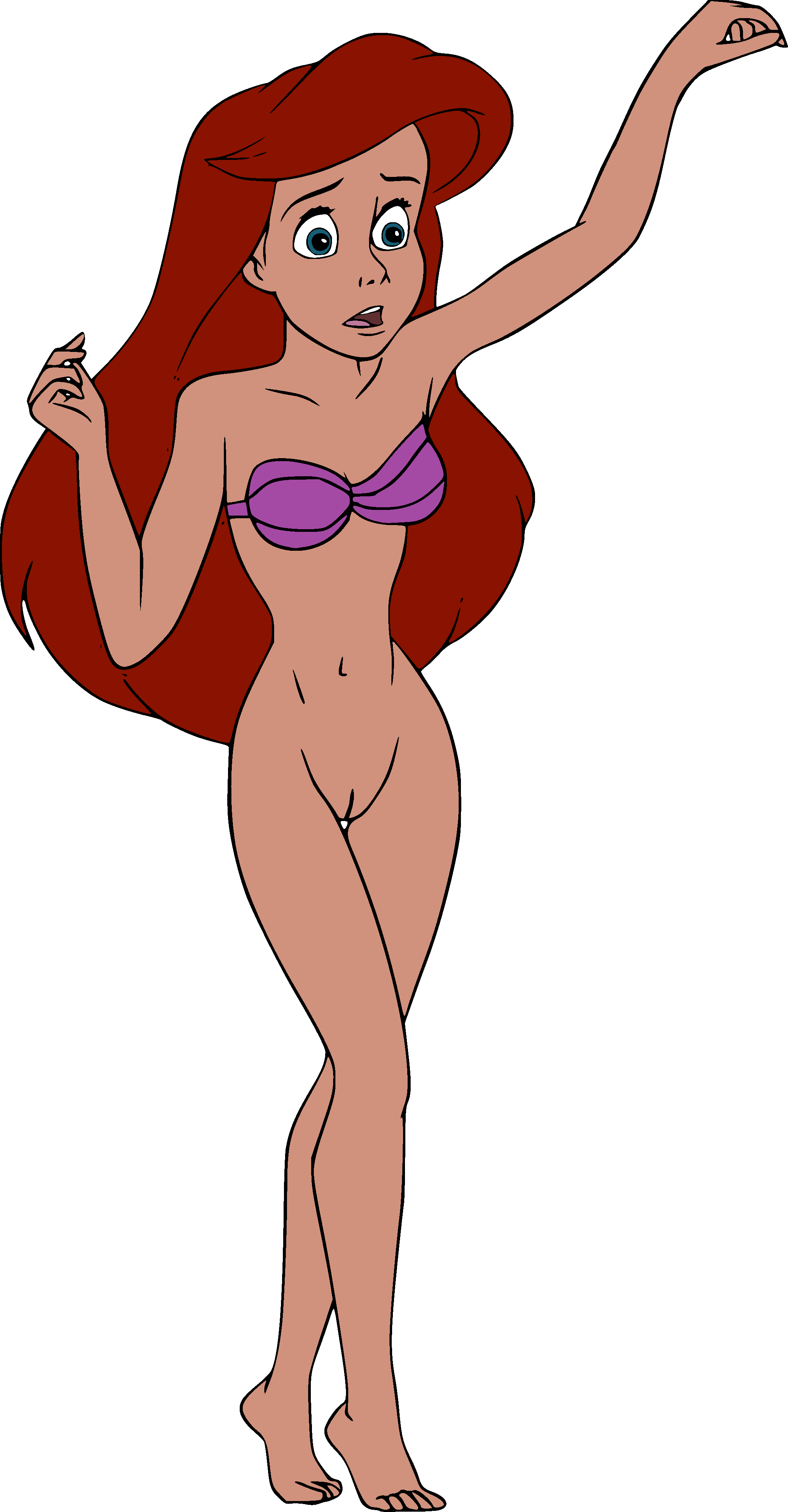 bottomless disney no_makeup princess_ariel standing the_little_mermaid