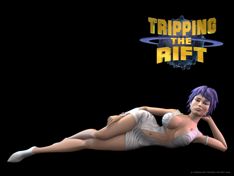 1girl 800x600 beauty_mark big_breasts blue_eyes blue_hair breasts cleavage dress high_heels long_legs on_side short_hair six_(tripping_the_rift) tripping_the_rift