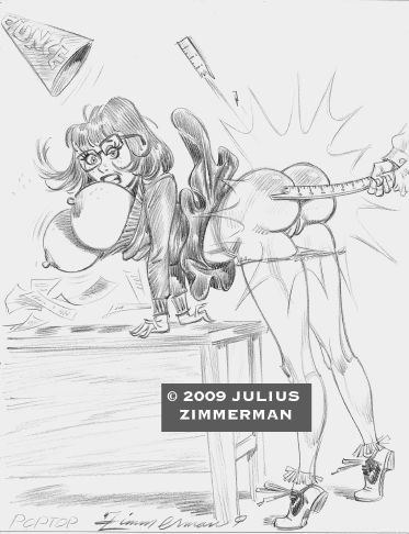 2009 glasses julius_zimmerman_(artist) monochrome scooby-doo spank velma_dinkley