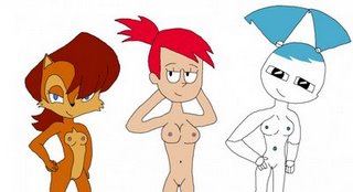 foster's_home_for_imaginary_friends frankie_foster jenny_wakeman my_life_as_a_teenage_robot sally_acorn sonic_(series) tagme white_background xj-9