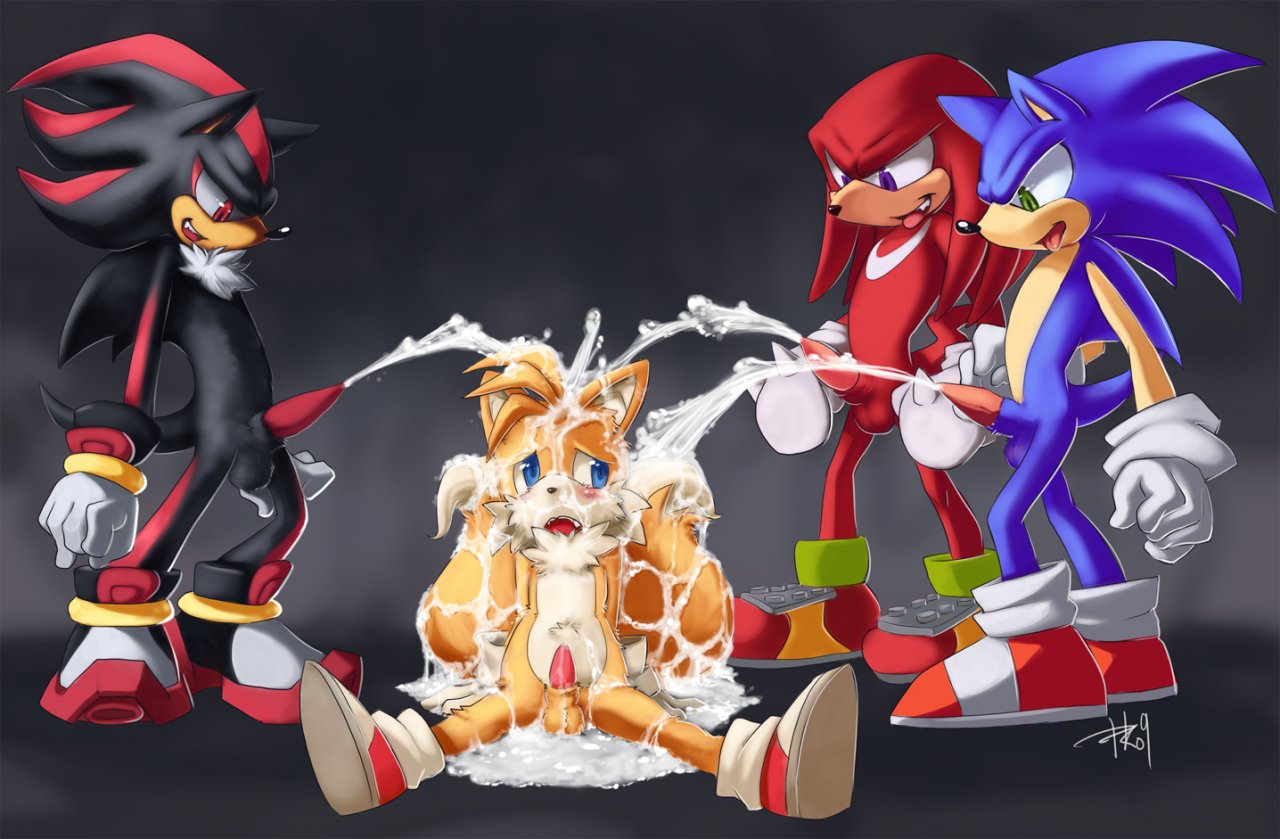 cum cumshot knuckles_the_echidna miles_"tails"_prower multiple_tails purplekecleon shadow_the_hedgehog sonic sonic_team sonic_the_hedgehog tail yaoi