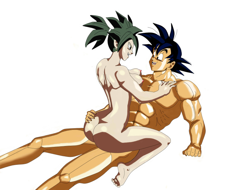 1boy 1girl ass ass_grab breasts cowgirl_position dragon_ball dragon_ball_super dragon_ball_z girl_on_top goku kefla male/female nipples nude penis penis_in_pussy son_goku vaginal