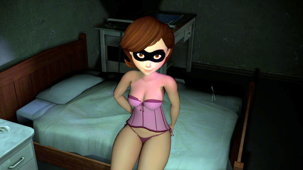 breasts corset helen_parr mask the_incredibles thighs thong