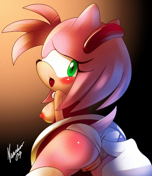 amy_rose ass breasts erect_nipples furry green_eyes hairless_pussy nancher nipples pussy pussy_juice sega small_breasts sonic sonic_*(series) sonic_the_hedgehog sonic_the_hedgehog_(series) underwear