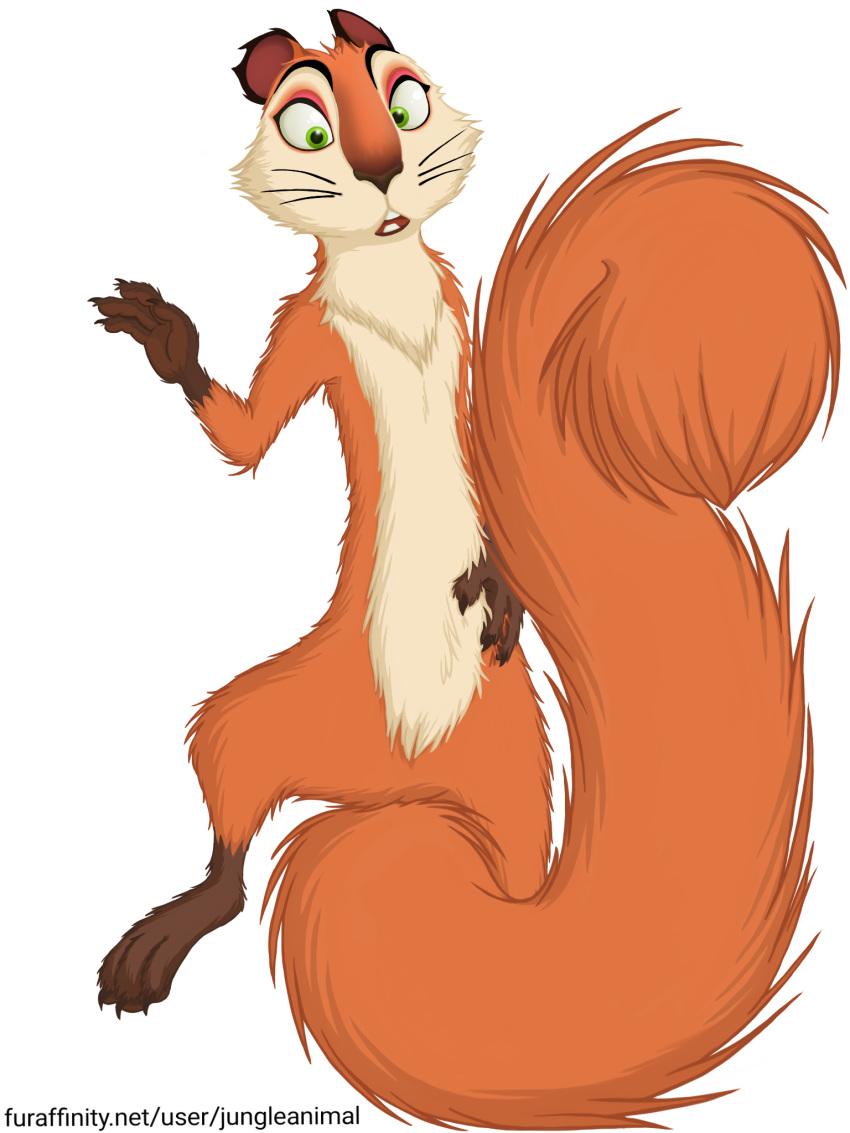 1girl 1girl alluring alpha_channel andie buckteeth eyeshadow fur junglepony makeup mammal open_mouth orange_fur red_squirrel rodent sciurid semi-anthro simple_background squirrel teeth the_nut_job transparent_background whiskers