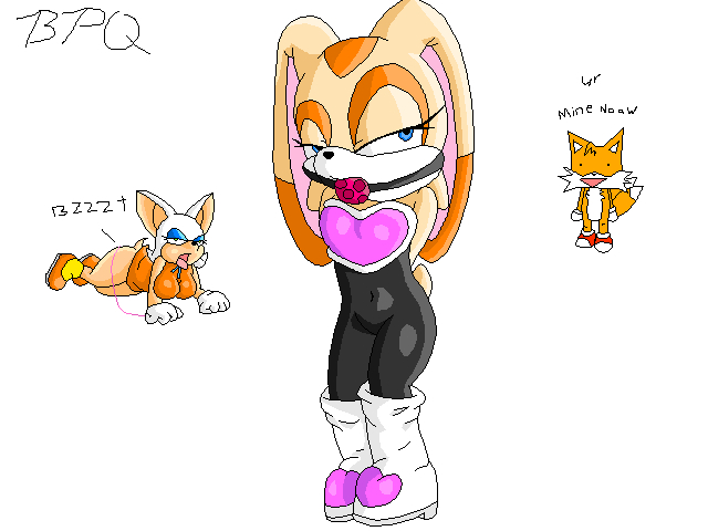 ball_gag bpq00x cream_the_rabbit miles_"tails"_prower multiple_tails rouge_the_bat sega sonic sonic_team tail text