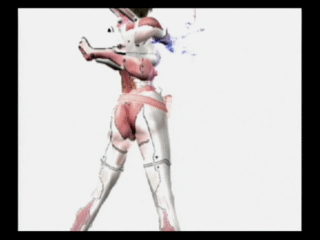 3d animated animated_gif ass ass_shake bodysuit brown_hair capcom dance dancing electricity from_behind gif ingame lowres p.n.03 pn03 qvga skin_tight vanessa_z._schneider vanessa_z_schneider