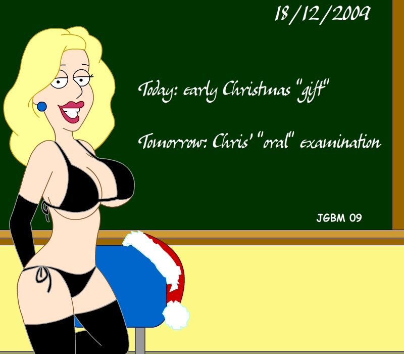 1girl big_breasts bikini blonde breasts chalkboard family_guy female_only jgbm lana_lockhart mrs._lana_lockhart solo_female teacher