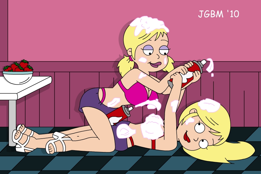 2010 american_dad female_only jgbm mia_(american_dad) sandy_(american_dad) suggestive_fluid toes whipped_cream