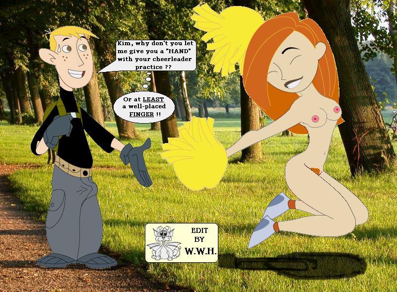 cheerleader disney kim_possible kimberly_ann_possible nipples pom_poms pubic_hair public_nudity ron_stoppable
