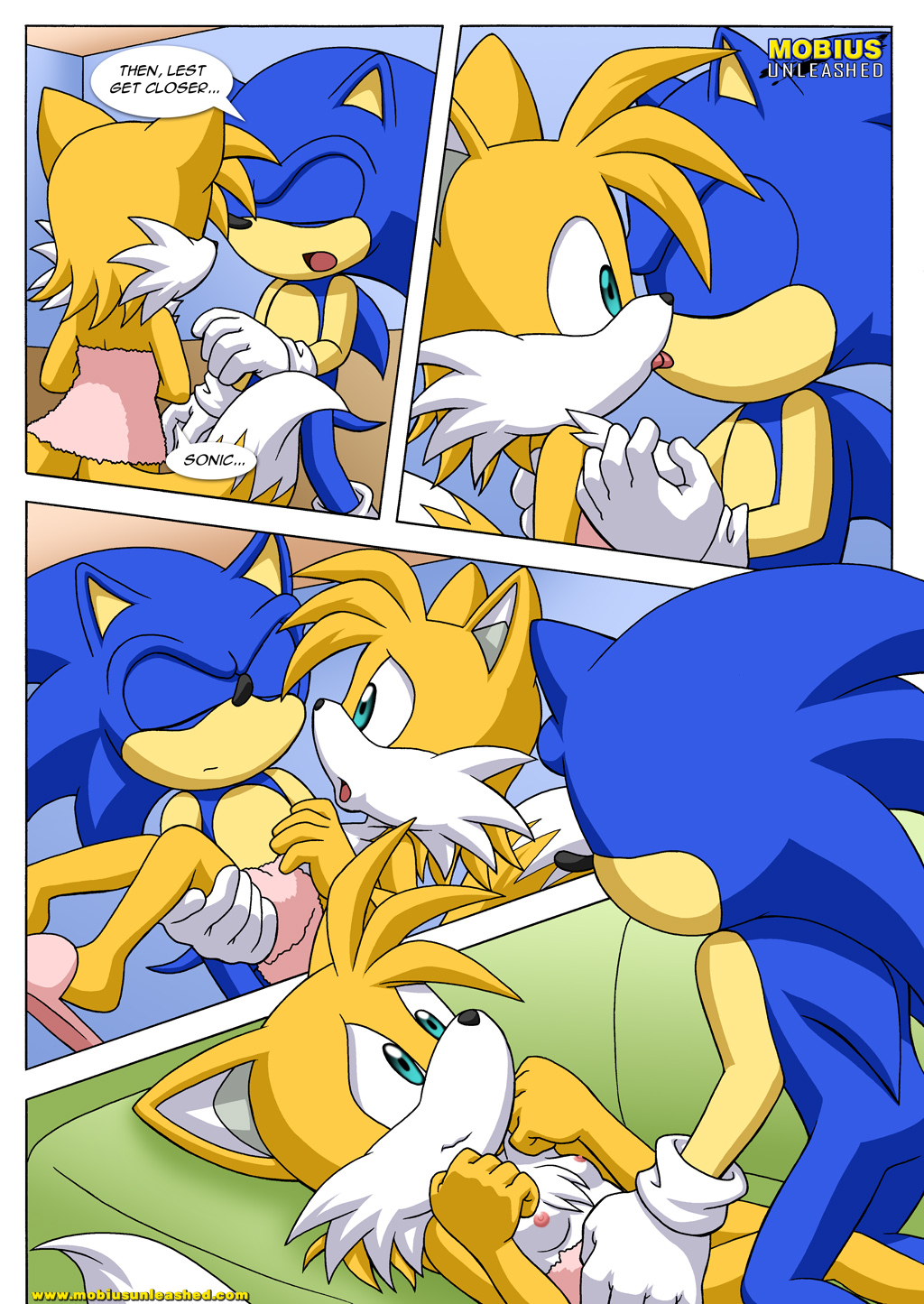 bbmbbf breasts canine comic female fox genderswap hedgehog hetero kissing male male/female miles_"tails"_prower millie_tailsko mobius_unleashed palcomix sega sonic_(series) sonic_*(series) sonic_the_hedgehog sonic_the_hedgehog_(series) tail tails_tales text