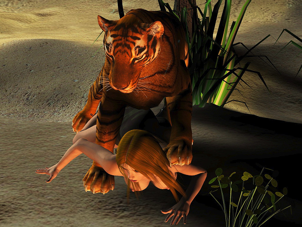 3d animal beastiality feline female feral human interspecies mounting tiger zoo