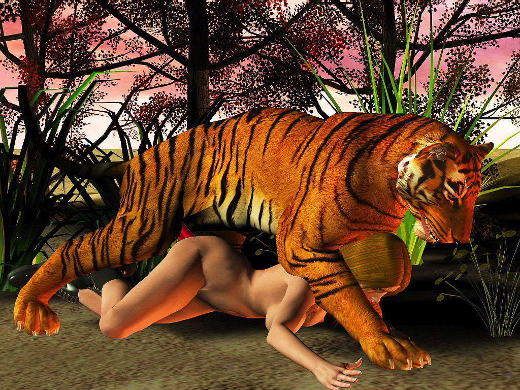 3d animal beastiality feline female feral hetero human interspecies male penis tiger zoo