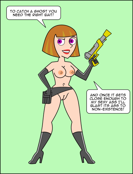 boots breasts danny_phantom erect_nipples gloves gun hairless_pussy lipstick madeline_fenton manuel_hogflogger milf nipples nude purple_eyes pussy red_lipstick solo weapon wide_hips