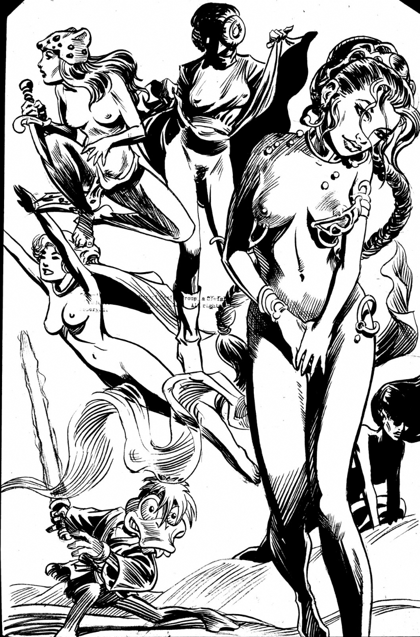 a_new_hope bottomless breasts cover_up crossover dc dc_comics furry howard_the_duck lipstick loincloth long_hair marvel marvel_comics nipples nude ponytail princess_leia_organa pubic_hair pussy return_of_the_jedi short_hair slave_leia star_wars supergirl sword topless weapon will_meugniot