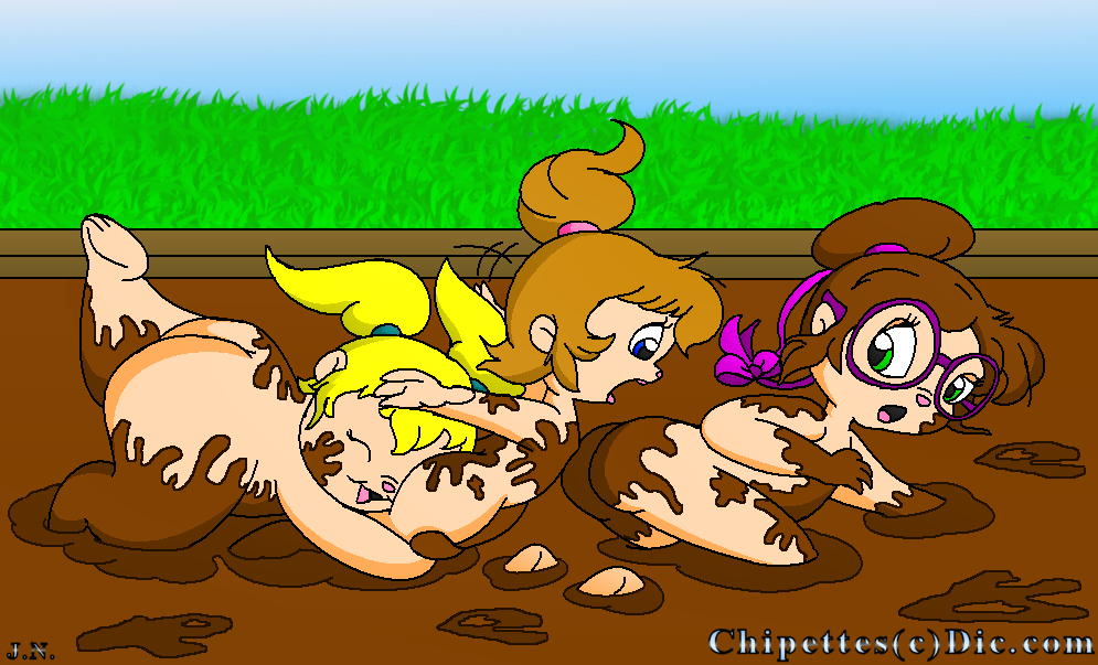 alvin_and_the_chipmunks ass bbw blonde_hair blue_eyes brittany_miller brown_hair chipettes closed_eyes eleanor_miller green_eyes incest jeanette_miller mud nude orange_hair uncensored yuri