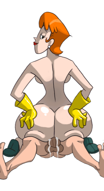 aeolus animated ass ass_grab cowgirl_position cum cum_drip cum_inside curvy dexter's_laboratory dexter's_mom erection gif internal_cumshot looking_at_viewer looking_back nude penis testicles vaginal