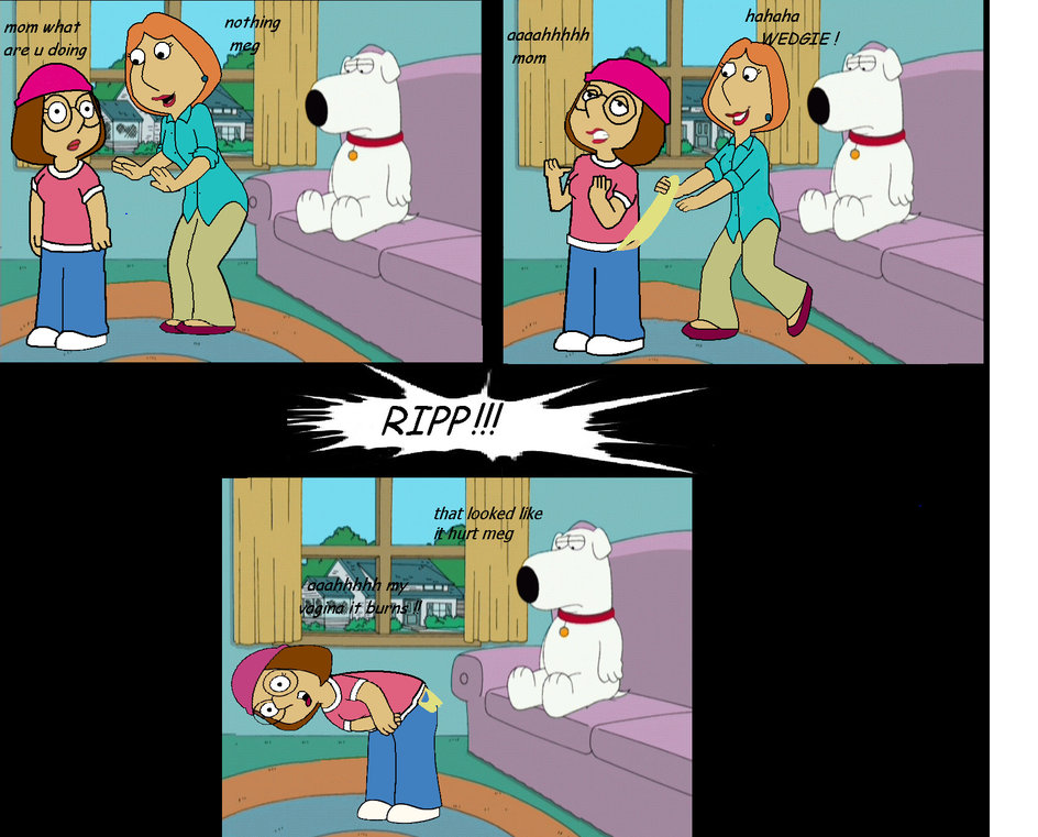 brian_griffin family_guy lois_griffin meg_griffin wedgie