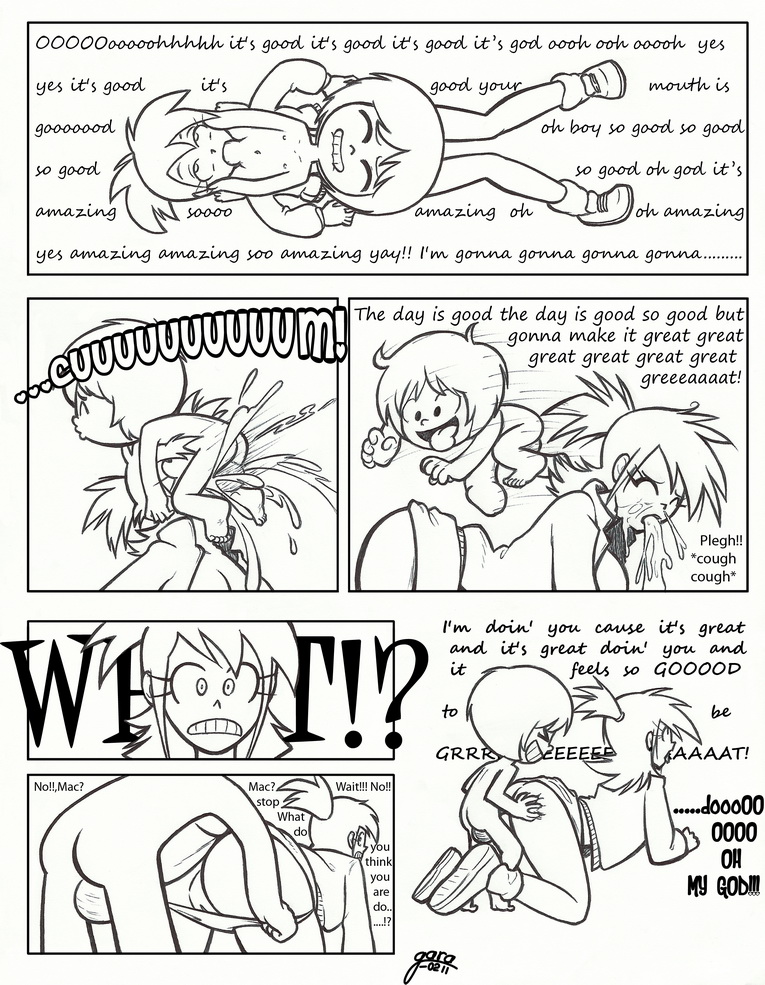 2011 anal ass ass_grab bent_over breasts cartoon_network comic cum cum_drip cum_in_mouth cum_inside deepthroat doggy_position erection fellatio foster's_home_for_imaginary_friends frankie_foster from_behind garabatoz hair hairless_pussy hand_on_head internal_cumshot mac_(fhfif) monochrome nipples nude oral panties_pull penis ponytail pussy short_hair skirt_lift smile surprise testicles topless uncensored