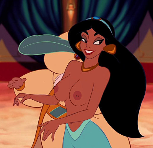 aladdin_(series) black_hair breasts disney edit partially_clothed princess_jasmine the_sultan topless