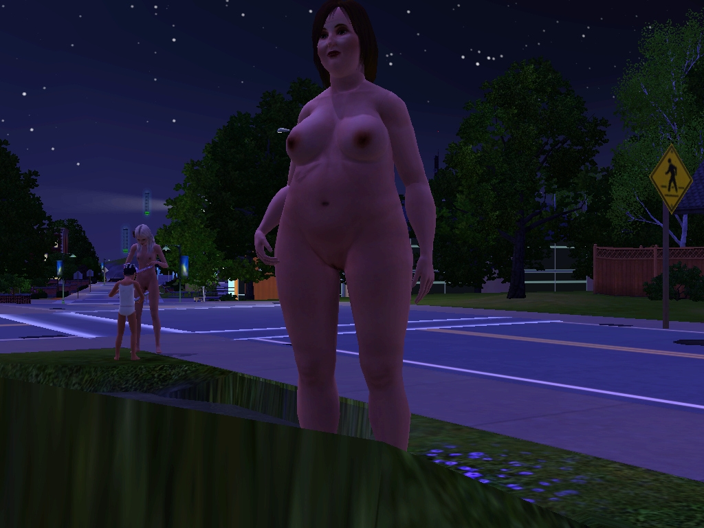 3girls big_breasts breasts chubby hair long_hair mod multiple_girls nipples nude short_hair simspictures sleepwear small_breasts the_sims