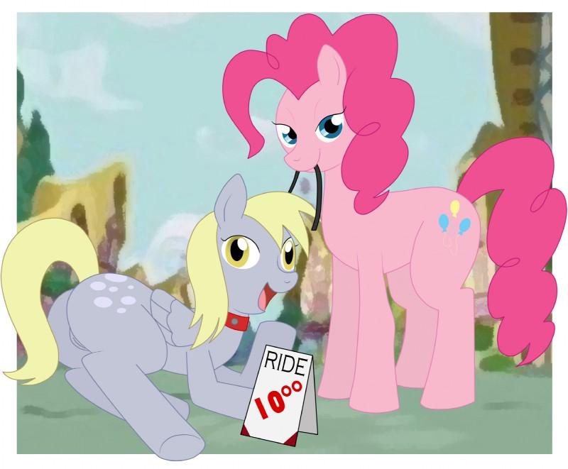 derpy_hooves derpy_hooves_(mlp) english_text equine female friendship_is_magic looking_at_viewer my_little_pony pinkie_pie pinkie_pie_(mlp) pussy text