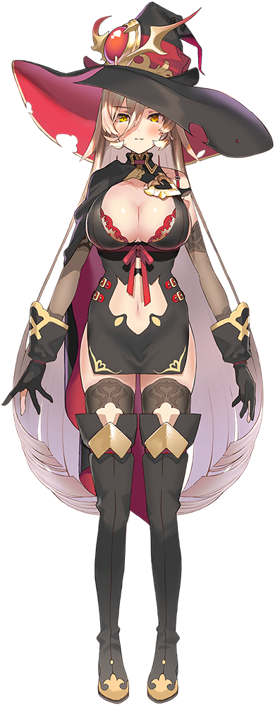 1girl black_dress black_gloves black_legwear blonde_hair boots bra bra_strap breasts cape cleavage cleavage_cutout dress elbow_gloves fang full_body gloves hair_between_eyes hat large_breasts long_hair looking_at_viewer navel navel_cutout nijisanji nui_sociere official_art partly_fingerless_gloves red_bra ribbon side_slit sleeveless sleeveless_dress slit_pupils thigh_boots thighs underwear very_long_hair virtual_youtuber witch_hat yellow_eyes