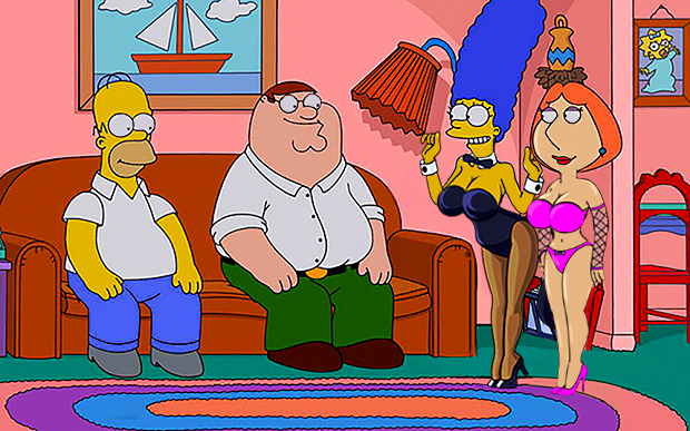 bra crossover family_guy homer_simpson lois_griffin marge_simpson panties pantyhose peter_griffin the_simpsons thighs
