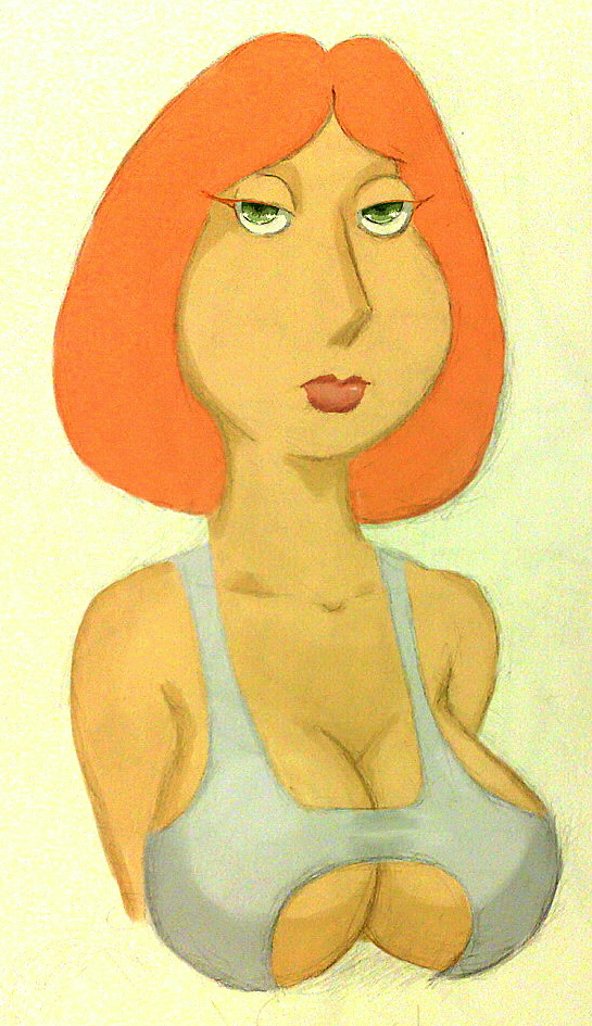 big_breasts breasts cleavage family_guy hair lipstick lois_griffin looking_at_viewer milf underboob vylfgor
