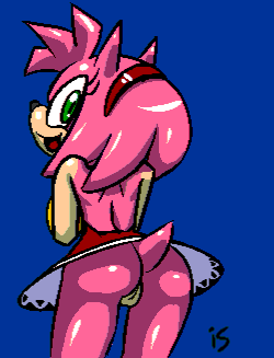 amy_rose anthro ass ass_shake bubble_butt furry gif green_eyes hairband is is_(artist) looking_back loop no_panties pink_hair pussy sega shiny shiny_skin short_hair solo sonic_*(series) sonic_the_hedgehog_(series)