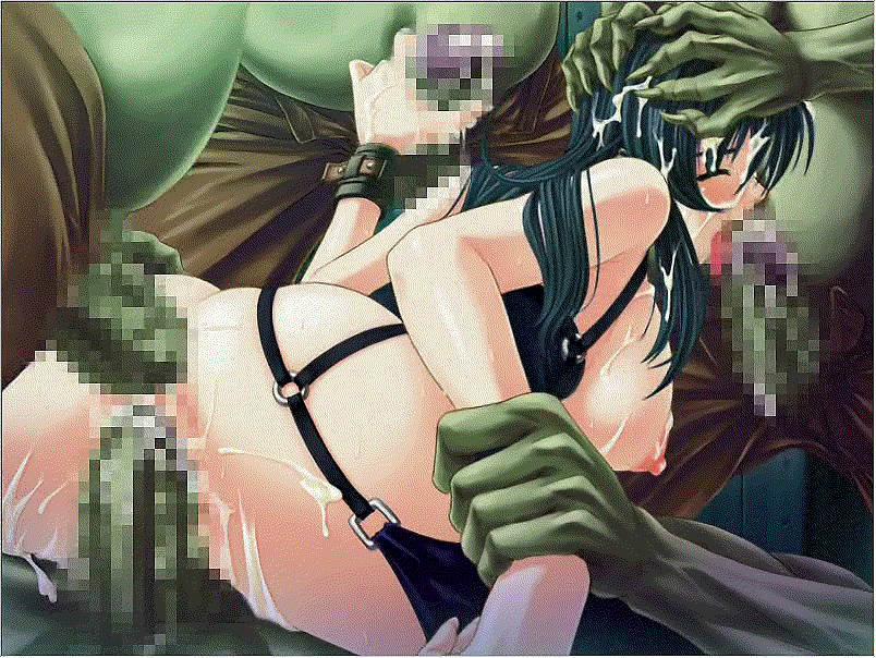 anal animated animated_gif ass black_hair bouncing_breasts breasts censored cum cum_on_ass cum_on_body cum_on_breasts cum_on_hair cum_on_lower_body cum_on_upper_body double_penetration facial fat fat_man fellatio gangbang gif green_eyes group_sex igawa_asagi kagami_hirotaka lilith-soft monster nipples oral orc_(species) penis rape sex size_difference taimanin_asagi vaginal