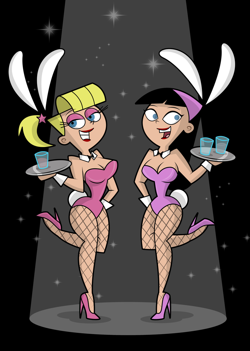 black_hair blonde_hair bunny_ears the_fairly_oddparents trixie_tang veronica_star