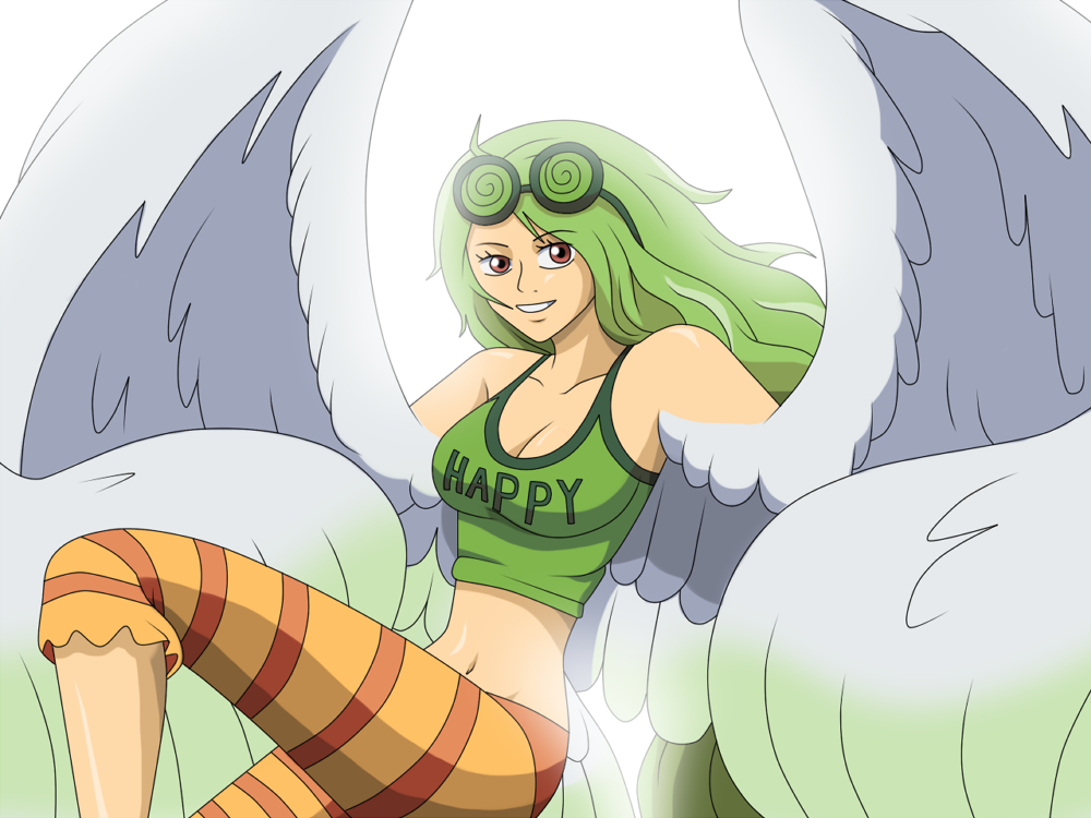 big_breasts breasts brown_eyes glasses green_hair monet_(one_piece) one_piece solo