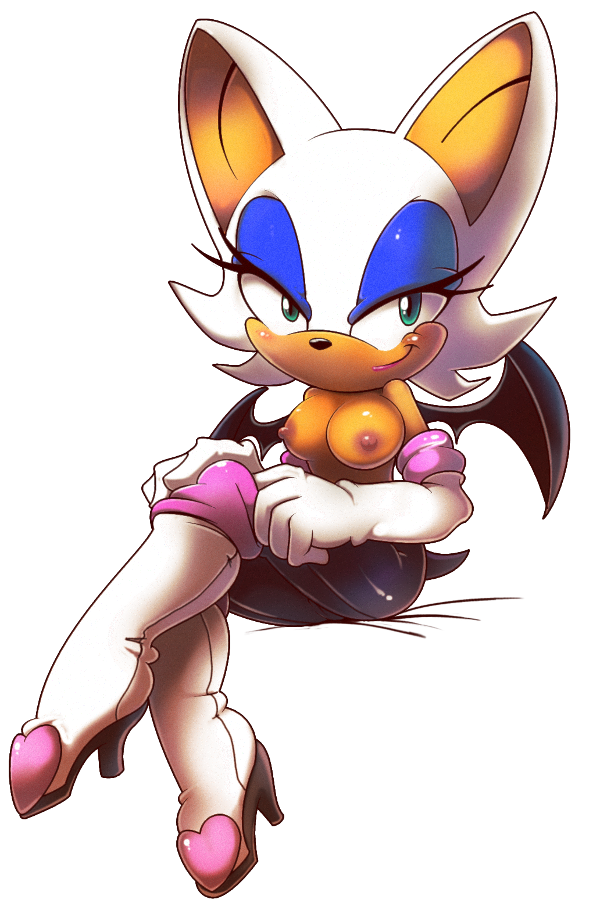 bat blush boots breasts clothing female furry gloves nancher nipples rouge_the_bat sega smile solo sonic_the_hedgehog topless undressing wings