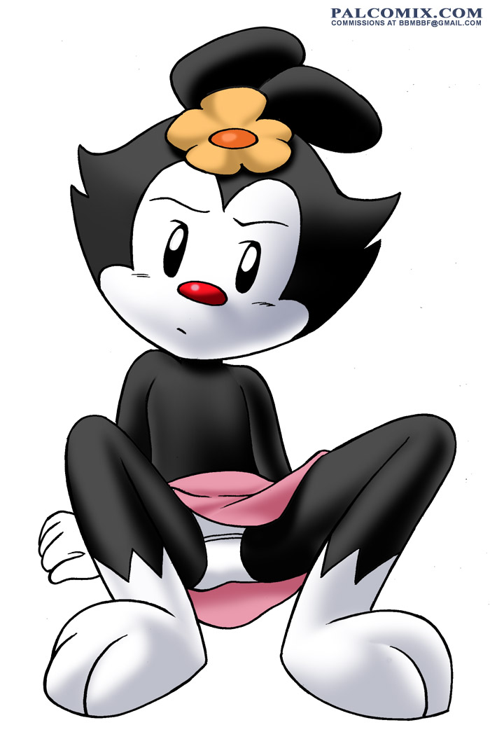 1girl animaniacs anthro anthro_only bbmbbf dot dot_warner female_only fur34 furry palcomix panties sitting spread_legs topless_female warner_brothers