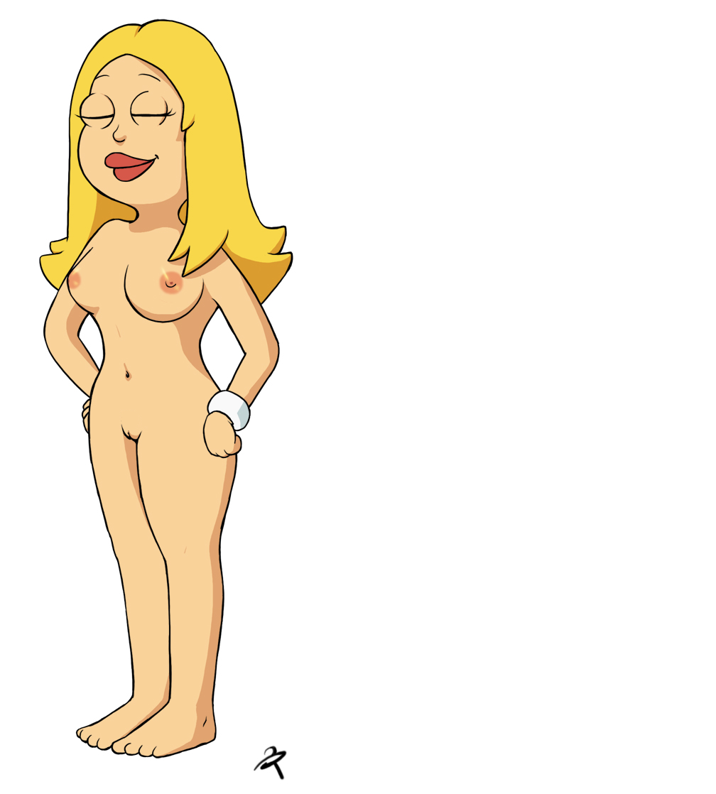 3t american_dad blonde_hair bracelet breasts closed_eyes edit francine_smith hairless_pussy jewelry lipstick long_hair milf nipples nude pussy smile solo
