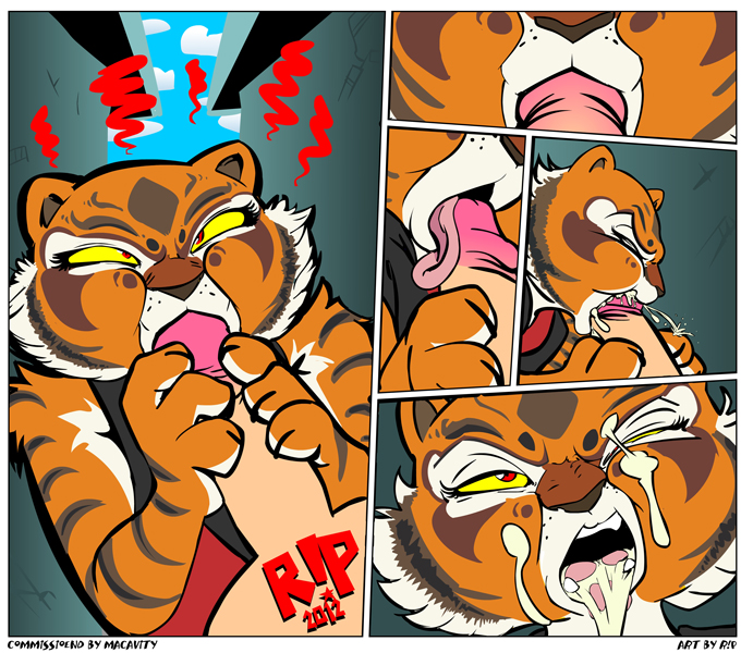 2012 angry angry_sex anthro cum cum_in_mouth cum_inside cum_on_face erection feline fellatio female handjob human human_on_anthro kung_fu_panda licking male male/female master_tigress oral oral_sex orgasm penis r!p red_eyes sex tiger tongue tongue_out