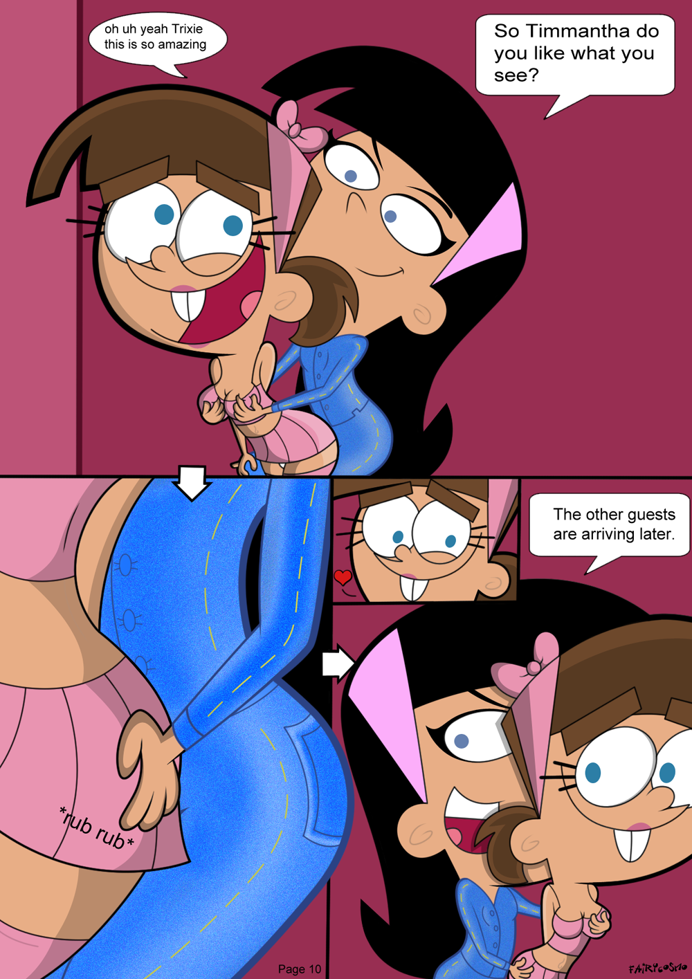 ass_grab ass_rub big_breasts breast_grab breasts fairycosmo gender_bender_(comic) genderswap grabbing_from_behind the_fairly_oddparents timantha timantha_turner timmy_turner trixie_tang yuri