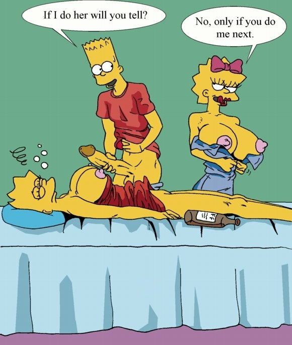 bart_simpson bed big_breasts big_penis breasts drunk flirting lisa_simpson maggie_simpson masturbation penis the_fear the_simpsons unconscious undressing yellow_skin